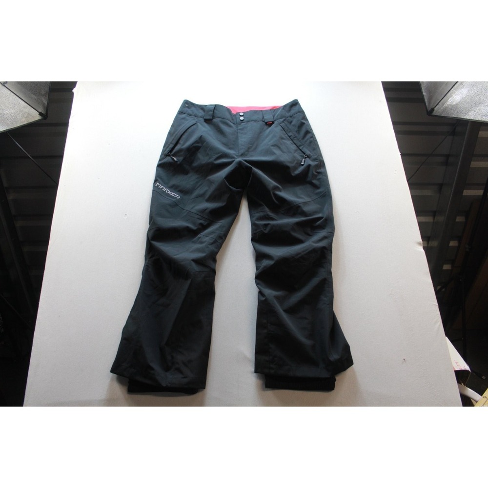 Marker Ski Pants Mens Large Black Good Straight Leg Zippered Pockets Gaiters